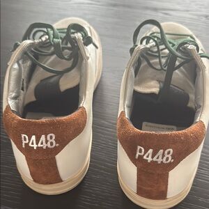 P448 White and Brown Retro Sneakers